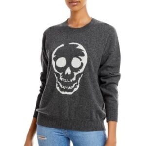 Aqua Skull Intarsia Cashmere Sweater XS